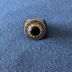 Lia Sophia Black and Silver Statement Ring